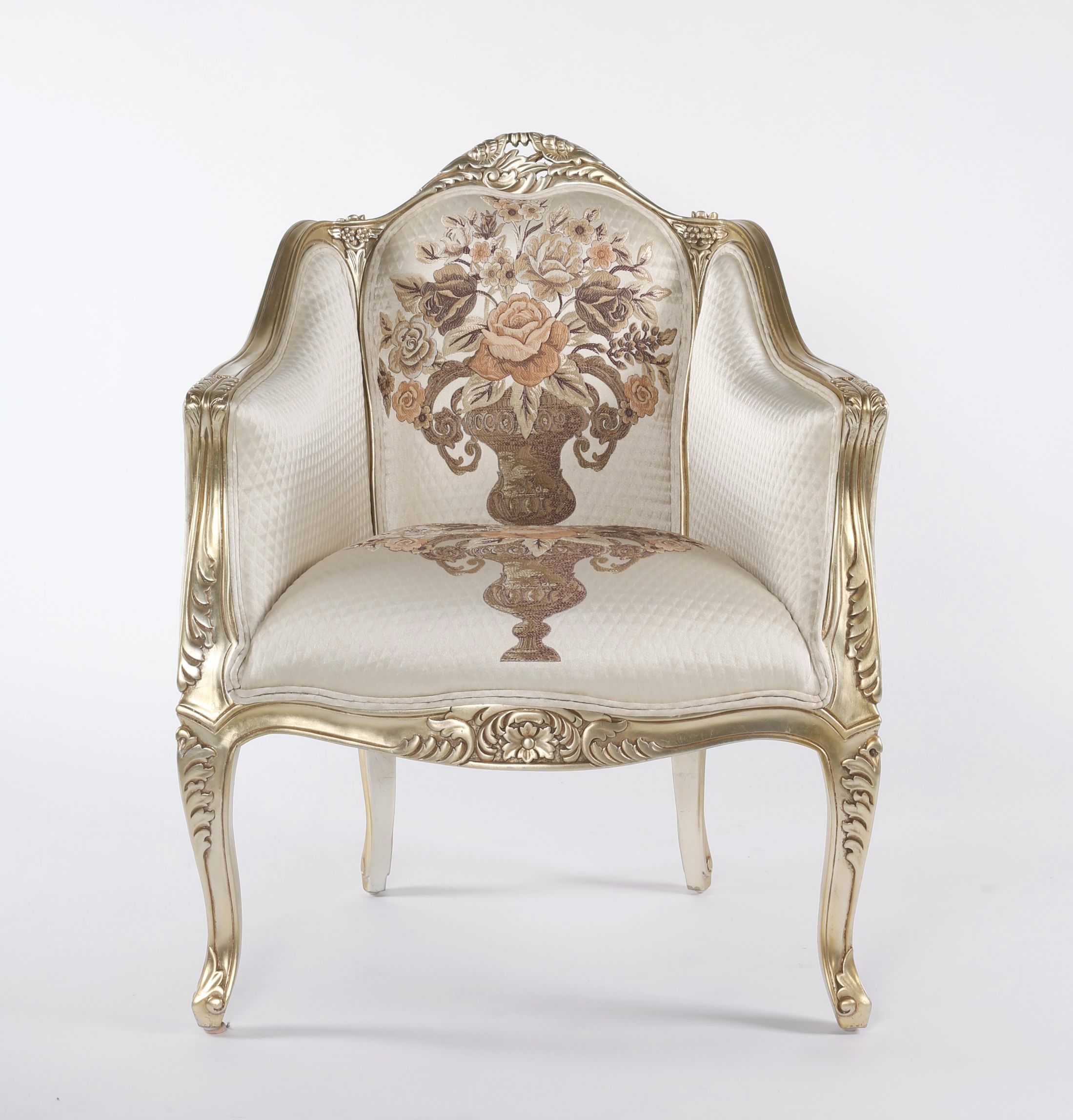 French Armchair, Champagne Leaf  